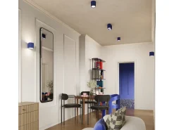 Outlet Sollux Lighting Lámpara De Techo Aura Minimalista De Aluminio - 1 Fuentes Luminosas - L.10 X A.10 Cm - Ultramarino Azul oscuro