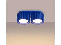 Sollux Lighting Plafón-Lámpara De Techo Aura Minimalista De Aluminio - 2 Fuentes Luminosas - L.21 X A.12 Cm - Ultramarino Azul oscuro