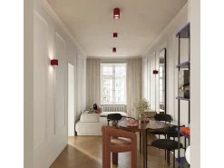 Hot Sollux Lighting Lámpara De Techo Aura Minimalista De Aluminio - 2 Fuentes Luminosas - L.21 X A.12 Cm - Borgoña Rojo