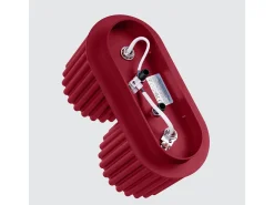Hot Sollux Lighting Lámpara De Techo Aura Minimalista De Aluminio - 2 Fuentes Luminosas - L.21 X A.12 Cm - Borgoña Rojo