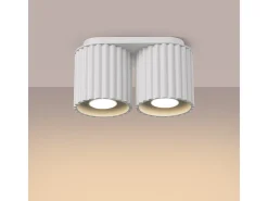 Sollux Lighting Lámpara De Techo Aura Minimalista De Aluminio - 2 Fuentes Luminosas - L.21 X A.12 Cm - Blanco Best