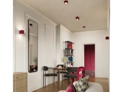 Sollux Lighting Plafón-Lámpara De Techo Aura Minimalista De Aluminio - 1 Fuentes Luminosas - L.10 X A.10 Cm - Borgoña Rojo