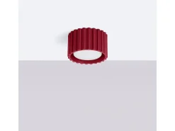 Sollux Lighting Plafón-Lámpara De Techo Aura Minimalista De Aluminio - 1 Fuentes Luminosas - L.10 X A.10 Cm - Borgoña Rojo