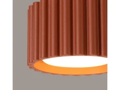 Sollux Lighting Lámpara De Techo Aura Minimalista De Aluminio - 1 Fuentes Luminosas - L.10 X A.10 Cm - Ocre Rojo Best