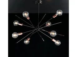 Lámpara de techo Bloom hierro cromo negro y cobre 8 luces H.62 Ø82 BL200-PL8-NR Multicolor Best