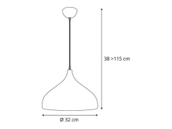Lámpara de techo Bonn altura regulable blanco/ Ø32x38-115 cm Dorado Best