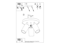 Sollux Lighting Lámpara de techo Briix moderno de acero - 3 fuentes luminosas 4000K - L.19,5 x A.18,5 cm - oliva Verde New