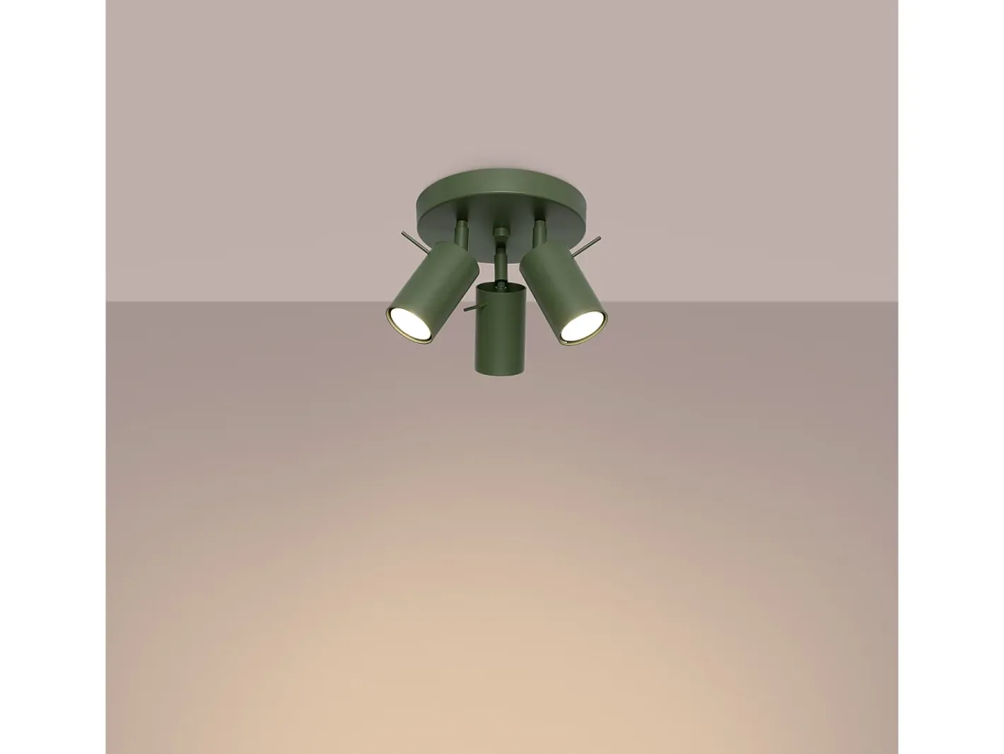 Sollux Lighting Lámpara de techo Briix moderno de acero - 3 fuentes luminosas 4000K - L.19,5 x A.18,5 cm - oliva Verde New