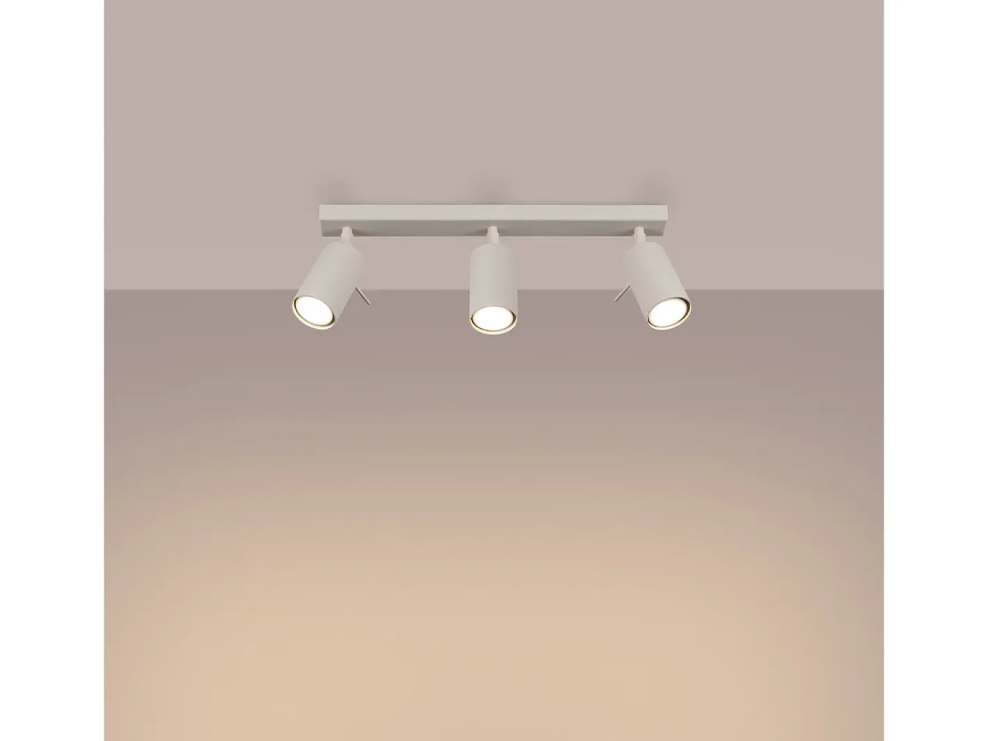 New Sollux Lighting Lámpara de techo Briix moderno de acero - 3 fuentes luminosas 4000K - L.45 x A.17 cm - Beige