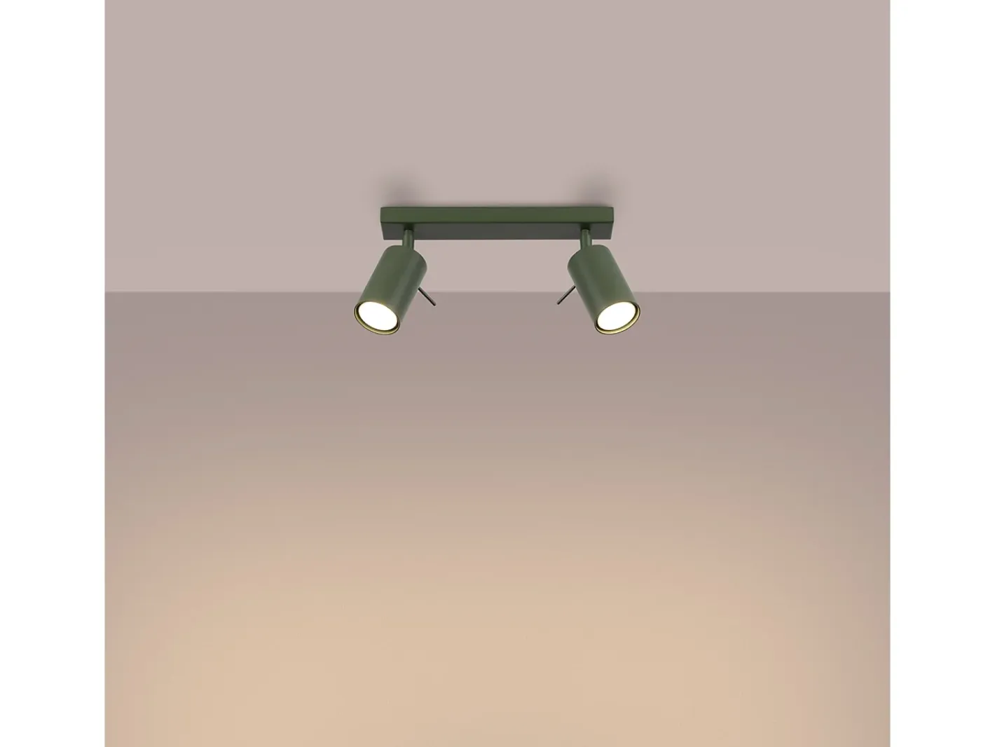 Sollux Lighting Plafón-Lámpara de techo Briix moderno de acero - 2 fuentes luminosas 4000K - L.30 x A.17 cm - oliva Verde