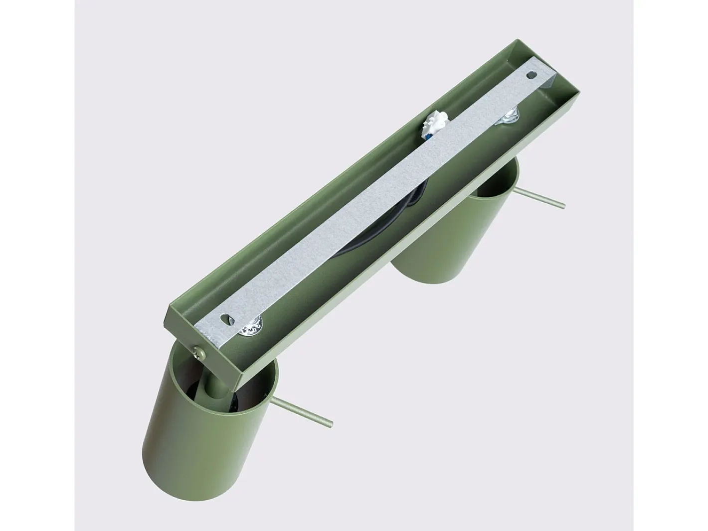 Sollux Lighting Plafón-Lámpara de techo Briix moderno de acero - 2 fuentes luminosas 4000K - L.30 x A.17 cm - oliva Verde