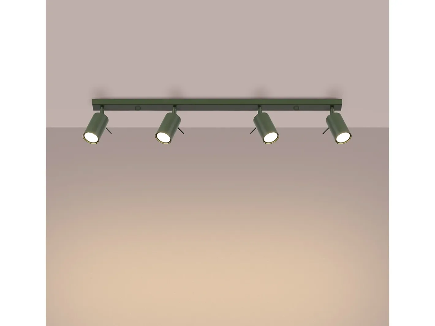 Sollux Lighting Plafón-Lámpara de techo Briix moderno de acero - 4 fuentes luminosas 4000K - L.81 x A.17 cm - oliva Verde