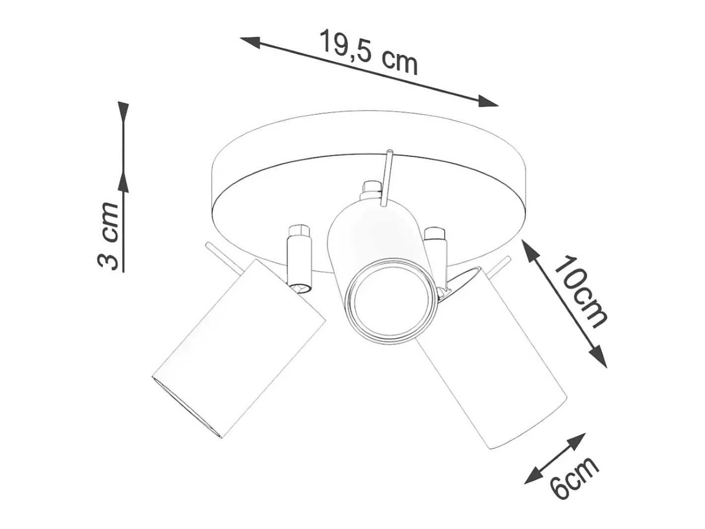 Sollux Lighting Lámpara de techo Briix moderno de acero - 3 fuentes luminosas 4000K - L.19,5 x A.18,5 cm - ocre Rojo New