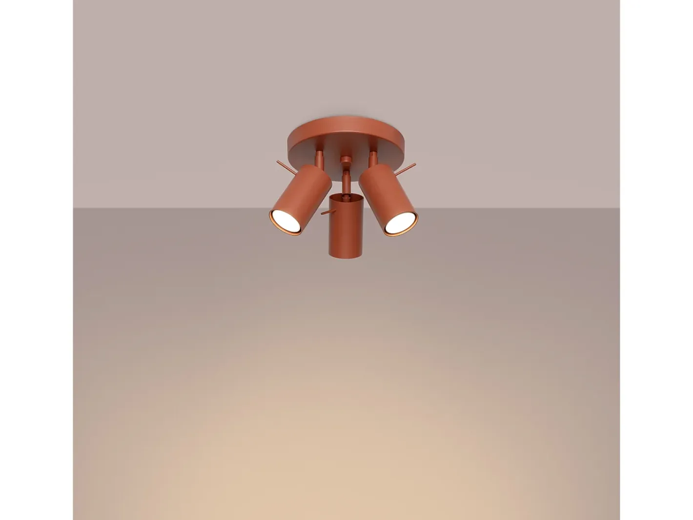 Sollux Lighting Lámpara de techo Briix moderno de acero - 3 fuentes luminosas 4000K - L.19,5 x A.18,5 cm - ocre Rojo New