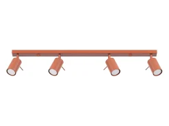 Outlet Sollux Lighting Lámpara de techo Briix moderno de acero - 4 fuentes luminosas 4000K - L.81 x A.17 cm - ocre Rojo