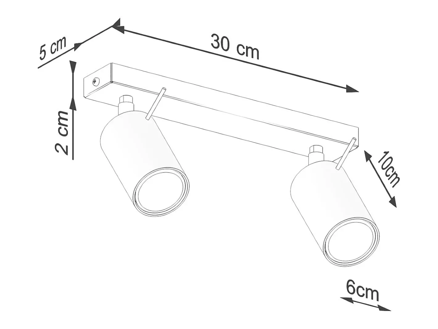 Sollux Lighting Lámpara de techo Briix moderno de acero - 2 fuentes luminosas 4000K - L.30 x A.17 cm - Beige