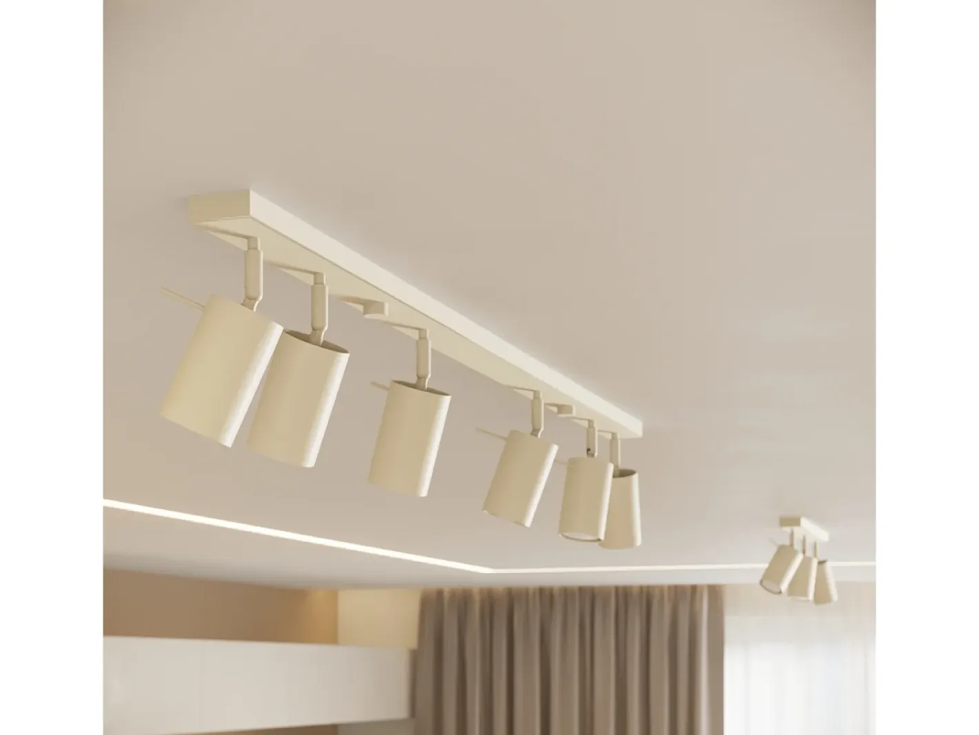 Sollux Lighting Lámpara de techo Briix moderno de acero - 2 fuentes luminosas 4000K - L.30 x A.17 cm - Beige