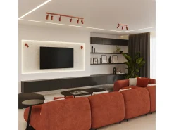Sollux Lighting Lámpara de techo Briix moderno de acero - 4 fuentes luminosas 3000K - L.81 x A.17 cm - ocre Rojo New