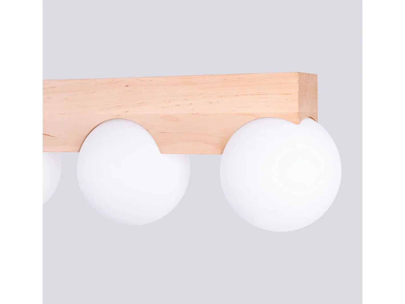 Sollux Lighting Lámpara De Techo Bulbo Moderno De Madera/Vidrio - 3 Fuentes Luminosas - L.46 X A.16 Cm - Madera Natural/ Blanco Best