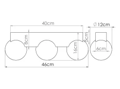 Sollux Lighting Lámpara De Techo Bulbo Moderno De Madera/Vidrio - 3 Fuentes Luminosas - L.46 X A.16 Cm - Madera Natural/ Blanco Best
