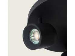 Ledkia Plafón-Lámpara de Techo Circular Orientable Aluminio 3 Focos Caleb Negro