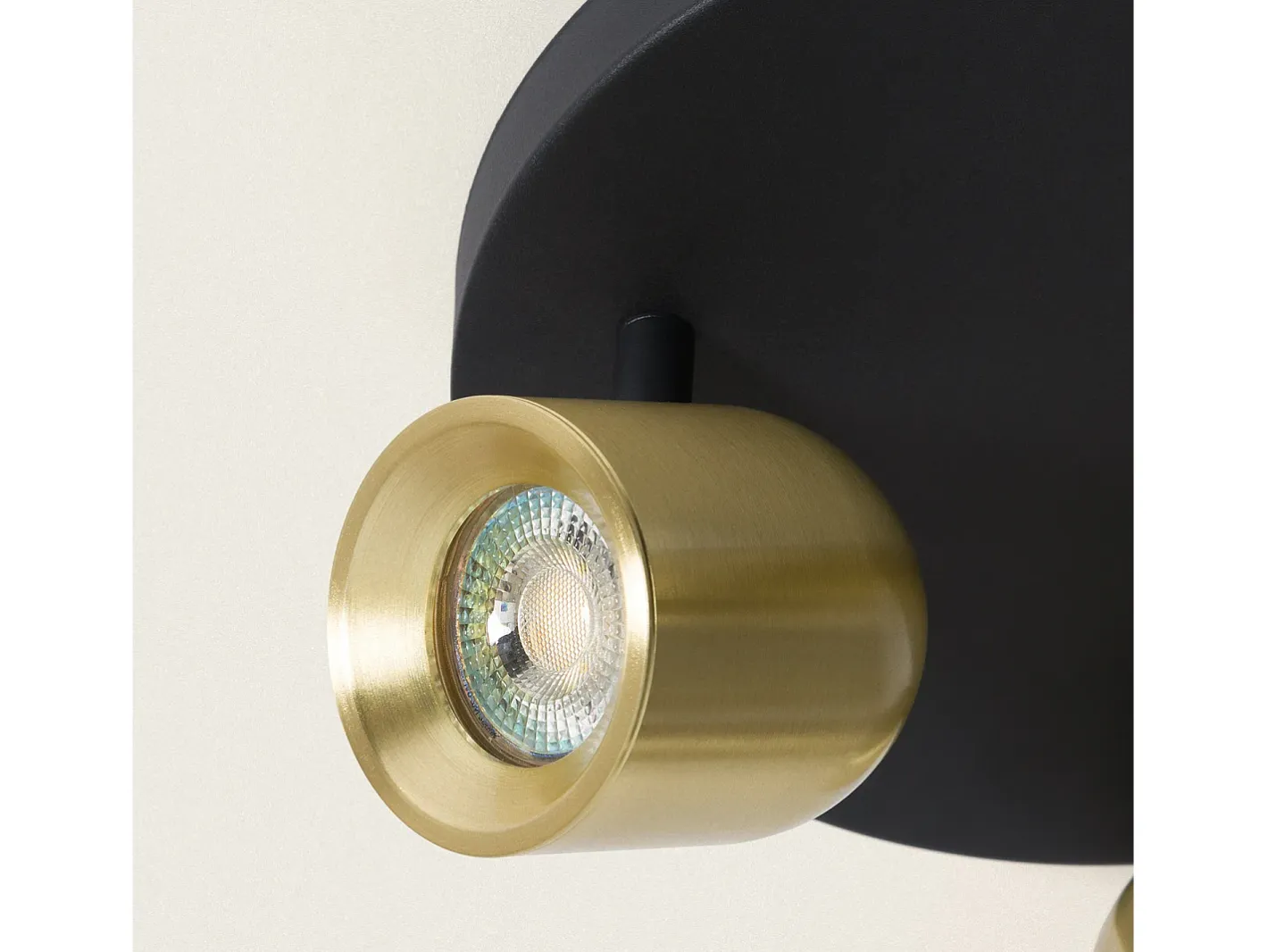 Ledkia Plafón-Lámpara de Techo Circular Orientable Aluminio 3 Focos Caleb Negro