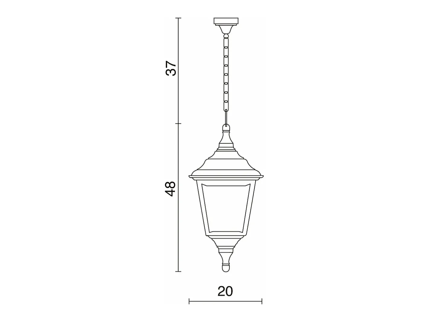 Lámpara Suspendida-Lámpara de techo CLIC CLAC 4 estilo clásico - Alt. 75 cm x anchura 20 cm- E27 42W - poliamida - ip44 - Negro