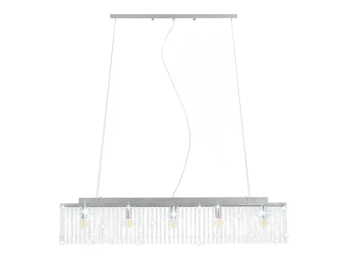 Hot Lámpara de techo con cuentas de cristal 104 cm E14 ES202776 Plateado