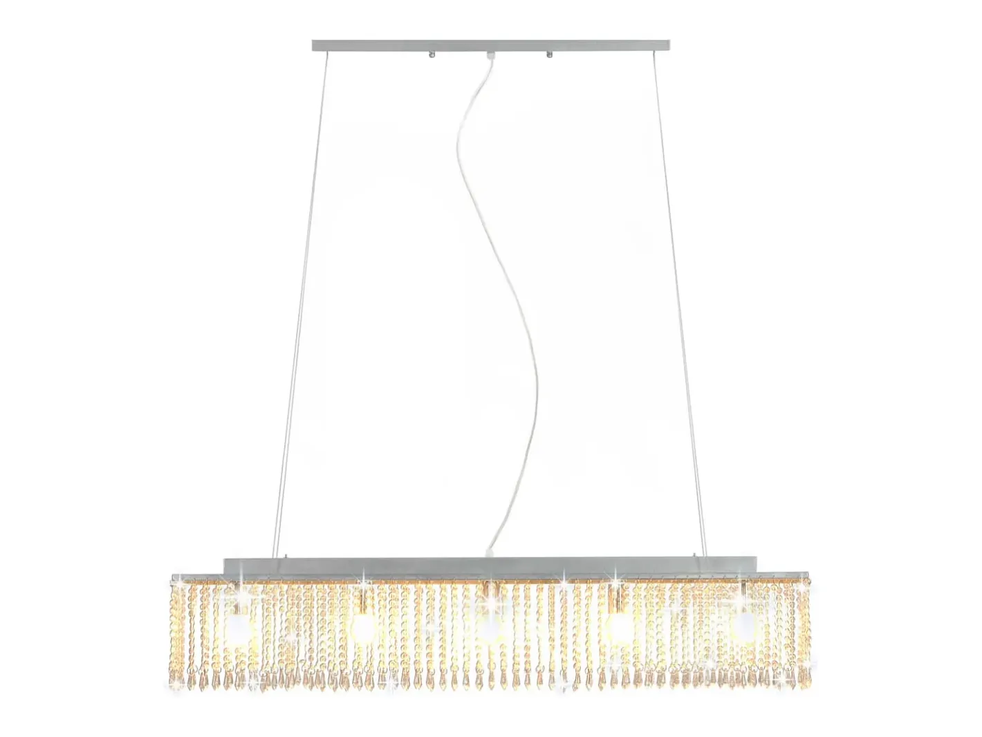 Hot Lámpara de techo con cuentas de cristal 104 cm E14 ES202776 Plateado