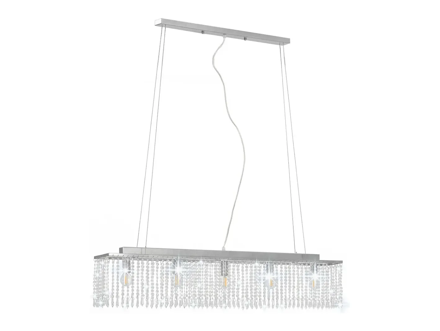 Hot Lámpara de techo con cuentas de cristal 104 cm E14 ES202776 Plateado