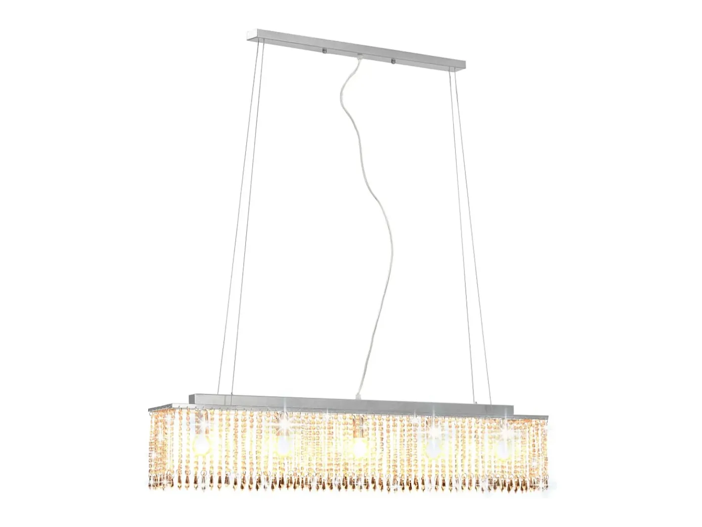 Hot Lámpara de techo con cuentas de cristal 104 cm E14 ES202776 Plateado