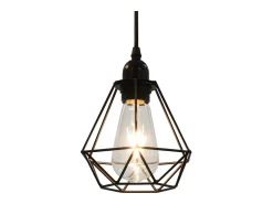 Best Lámpara de techo con diseño de rombos negra 3 bombillas E27 ES573691 Negro