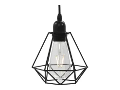 Best Lámpara de techo con diseño de rombos negra 3 bombillas E27 ES573691 Negro