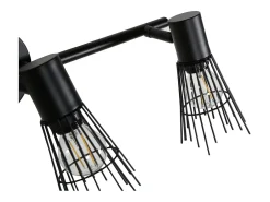Venture Home Lámpara Suspendida-Lámpara de techo de acero Pico 3 pantallas Negro