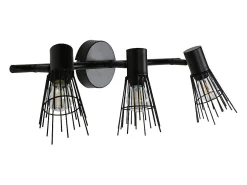 Venture Home Lámpara Suspendida-Lámpara de techo de acero Pico 3 pantallas Negro
