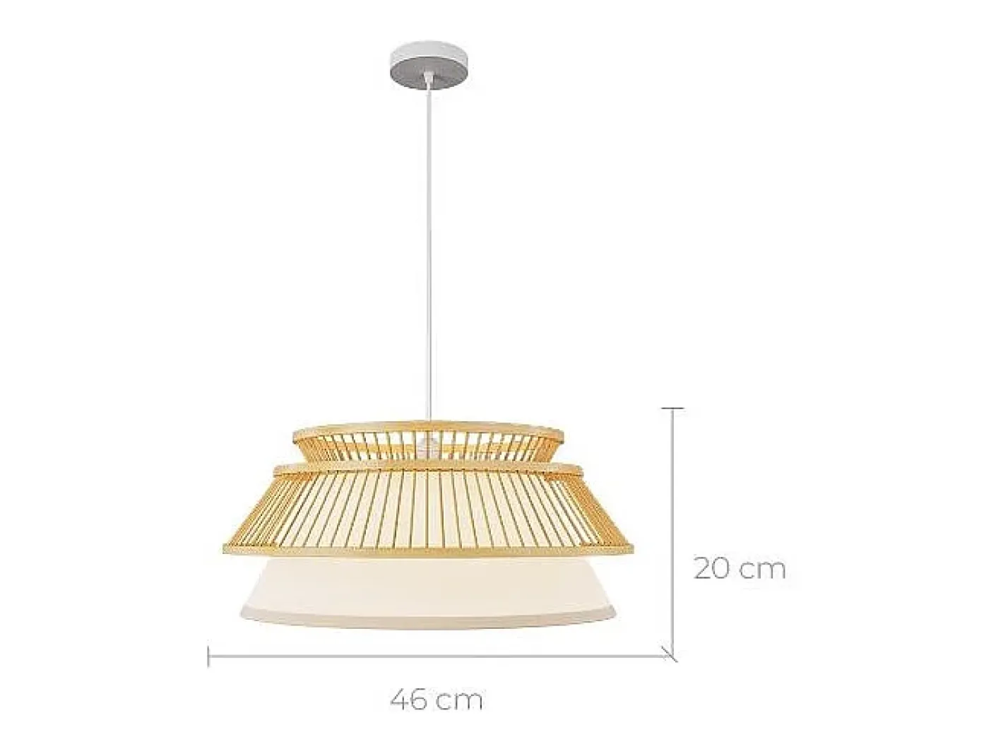 Best Rendez-Vous Déco Lámpara de techo de bambú natural 46 cm - Maupiti Beige