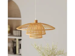 Rendez-Vous Déco Lámpara de techo de bambú natural y metal D50 cm - Mirabel Beige Sale