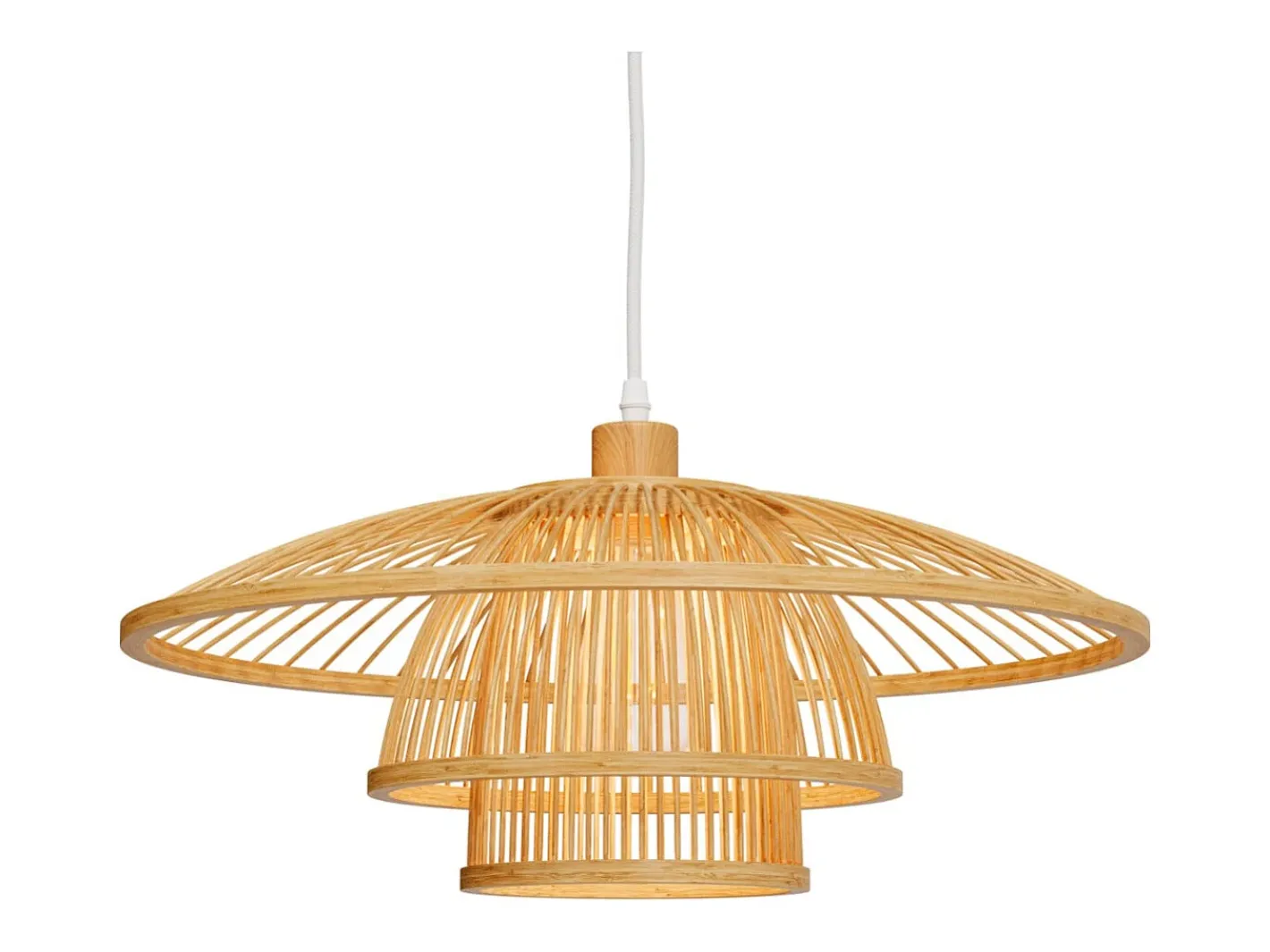Rendez-Vous Déco Lámpara de techo de bambú natural y metal D50 cm - Mirabel Beige Sale