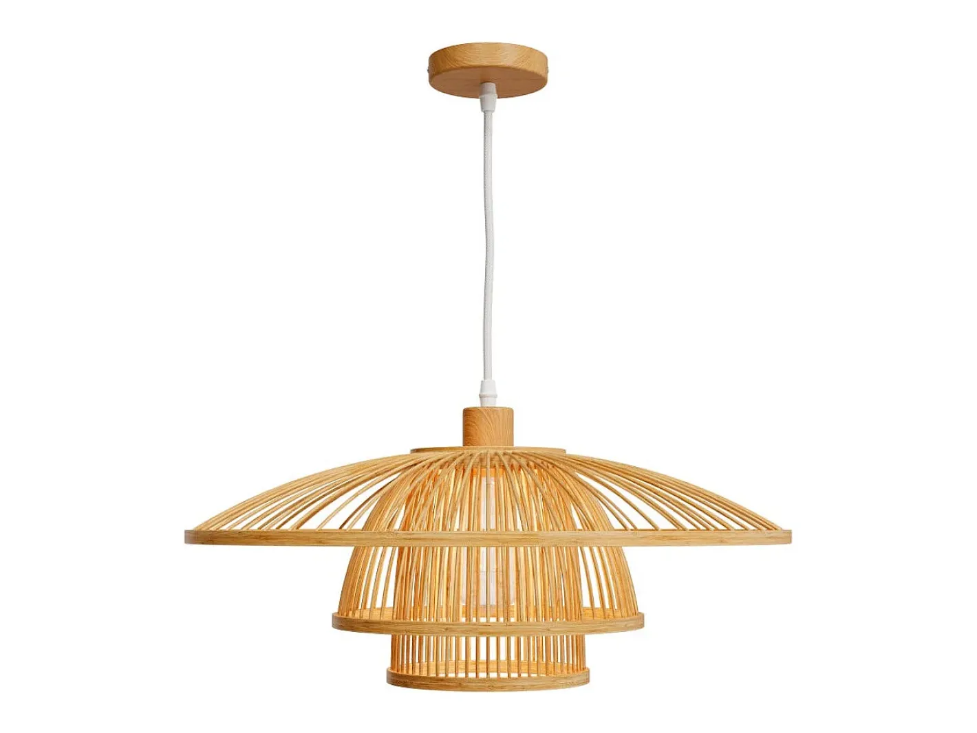 Rendez-Vous Déco Lámpara de techo de bambú natural y metal D50 cm - Mirabel Beige Sale