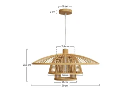 Rendez-Vous Déco Lámpara de techo de bambú natural y metal D50 cm - Mirabel Beige Sale