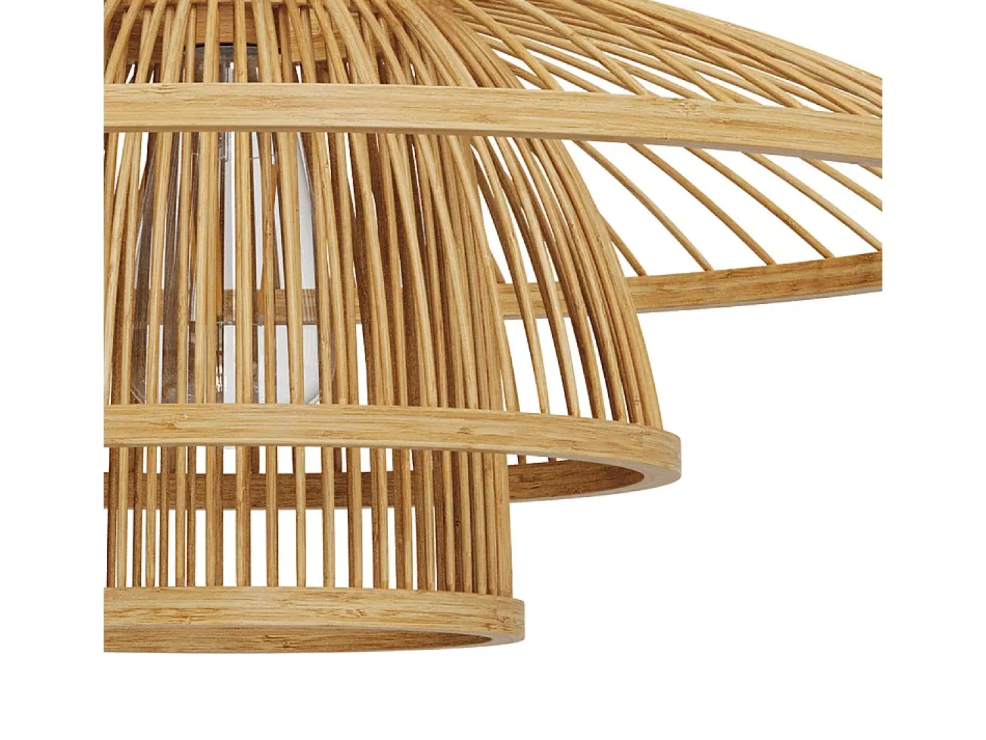 Rendez-Vous Déco Lámpara de techo de bambú natural y metal D50 cm - Mirabel Beige Sale
