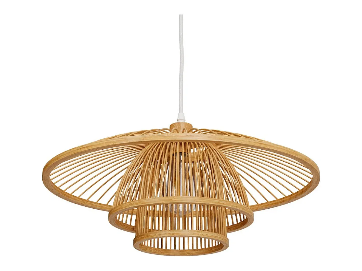 Rendez-Vous Déco Lámpara de techo de bambú natural y metal D50 cm - Mirabel Beige Sale