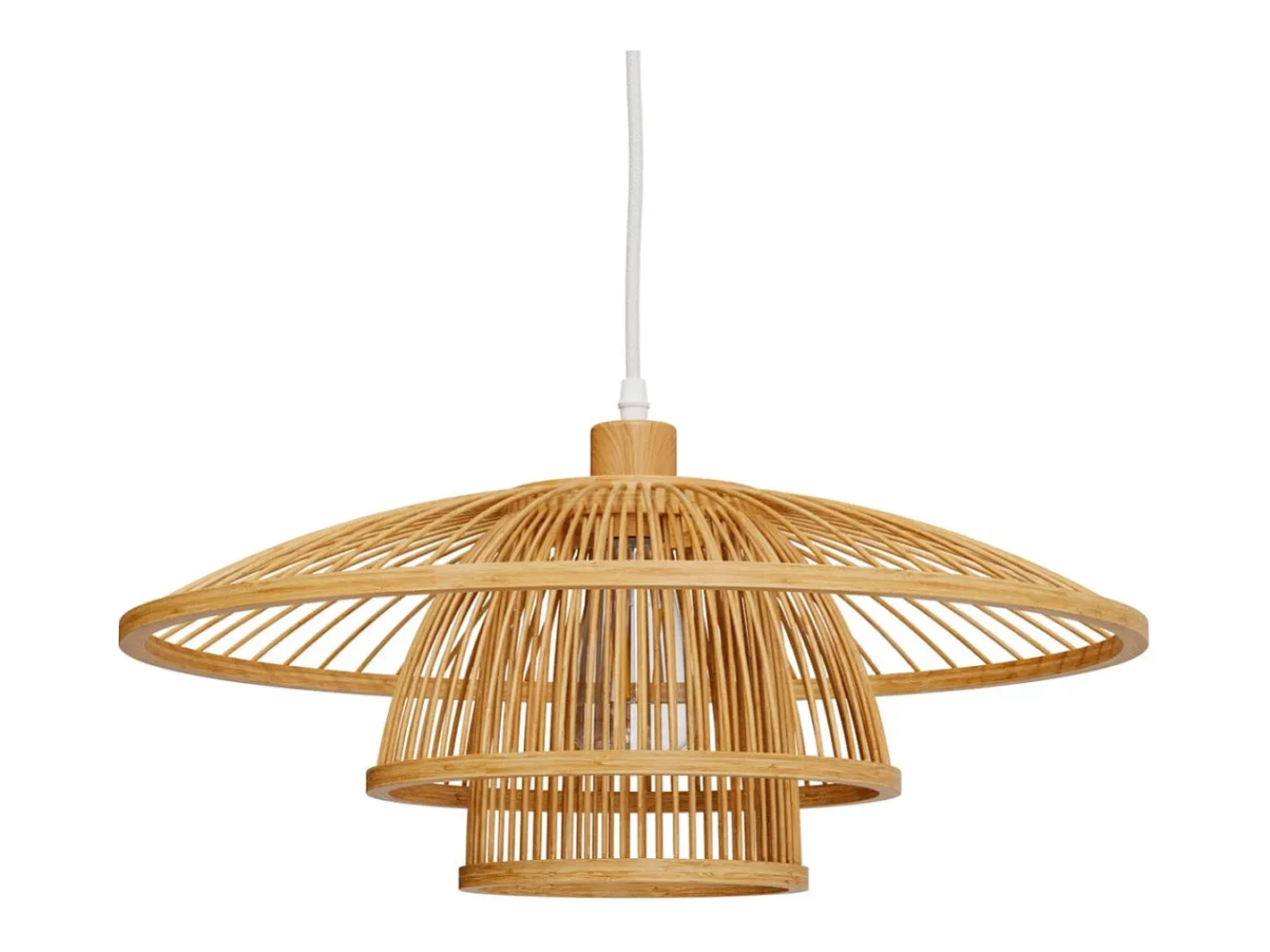 Rendez-Vous Déco Lámpara de techo de bambú natural y metal D50 cm - Mirabel Beige Sale