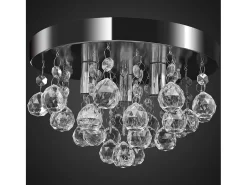 Lámpara Suspendida-Lámpara de techo de cristal diseño cromado ES608214 Transparente
