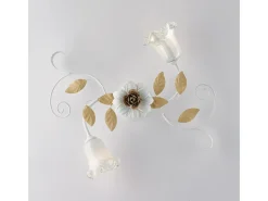 Hot Lámpara de techo de hierro lacado blanco shabby 2 luces H.17 Ø52 BL274-PL2-BCO Marfil
