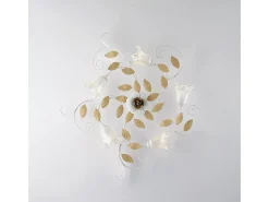 Lámpara de techo de hierro lacado blanco shabby 5 luces H.17 Ø80 BL274-PL5-BCO Marfil Hot