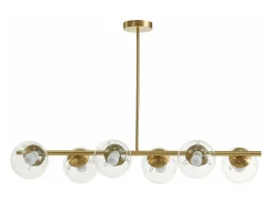 Sale OZAIA Lámpara de techo de latón pulido y 6 globos de cristal - Ancho 98 cm - YUKON Dorado