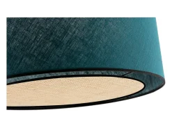 Discount Miliboo Lámpara de techo de lino pavo y rafia 50 cm de diám. TRAVES Azul