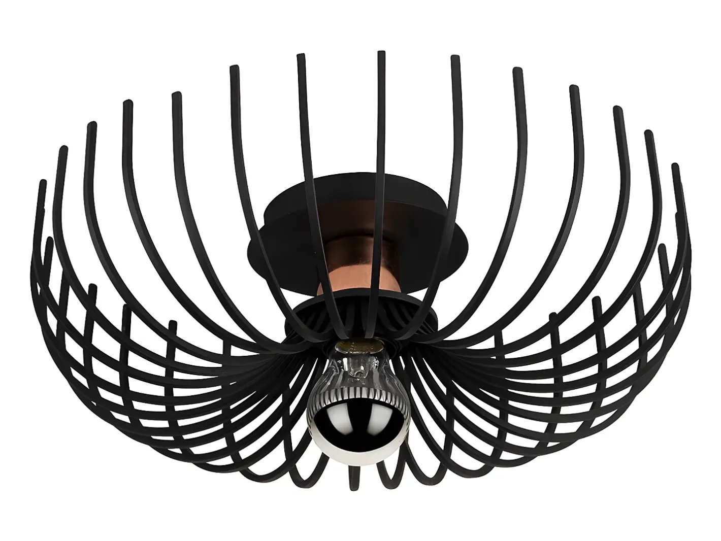 Outlet Vente-unique Lámpara de techo de metal industrial - lámpara D. 36 x Alt. 12 cm - - ASPENDOS Negro