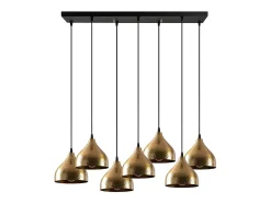 OZAIA Lámpara de techo de metal - 7 pantallas - Ancho 88 x Alt. 114 cm - Dorado y negro - SONITI Negro / Dorado Discount